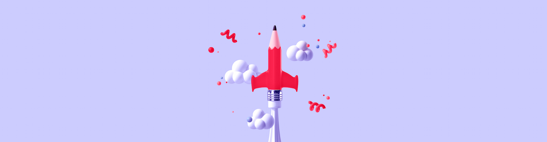 Creativity - a pencil shaped like a rocket