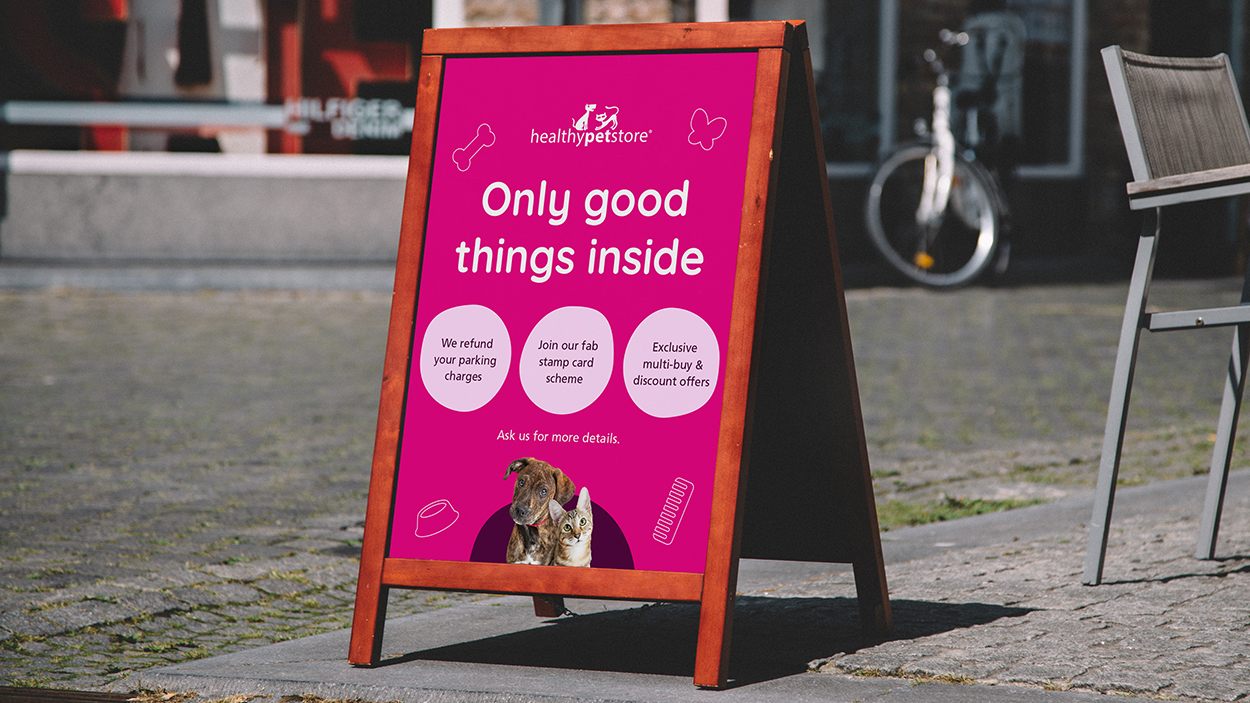 Healthy Pet Store A board
