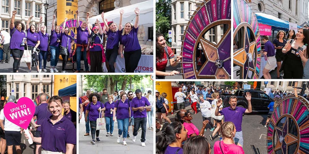 A collection of image of The Solicitors' Charity, supported by Carswell Gould, at the London Legal Walk.