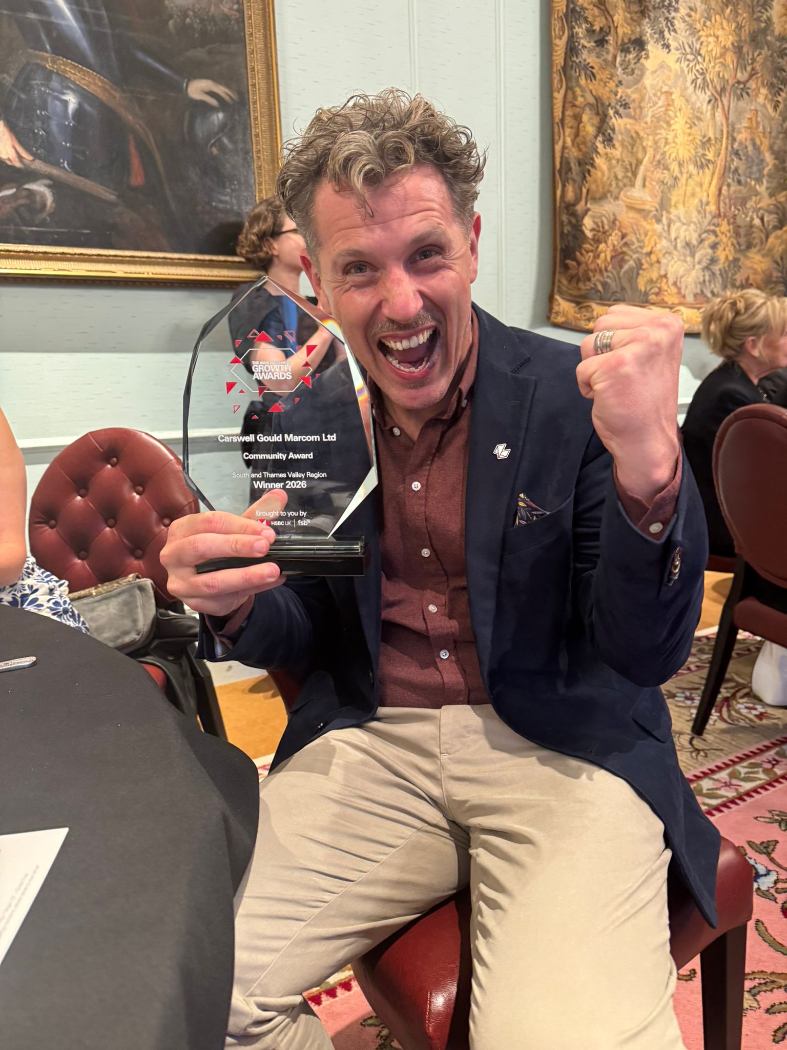 Ed Gould, Creative Director of Carswell Gould with the FSB/HSBC Small Business Growth Community Award